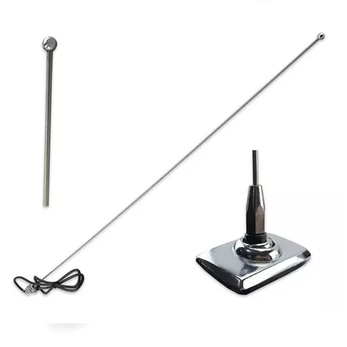 Antena Para Ford Fija De Varilla Con Base Cuadrada Universal Negro