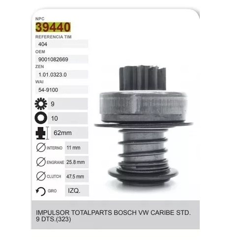 [B03231] Bendix Impulsor De Marcha Bosch Caribe Atlantic Estandar -