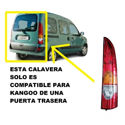 [C73500] Calavera Renault Kangoo 1 Puerta Trasera 07 08 09 10 11 12 Derecho / Rojo/Blanco