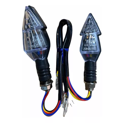 [ENDIR-3213-0622] Direccionales Motocicleta Led Bicolor Amarillo/azul -0622 CUARTO DIRECCIONAL