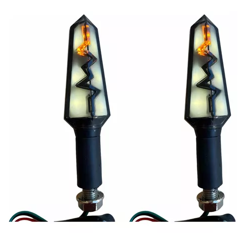 [ENDIR-3213-1001B] Direccionales Motocicleta Led Bicolor Amarillo/blanco -1001b CUARTO DIRECCIONAL