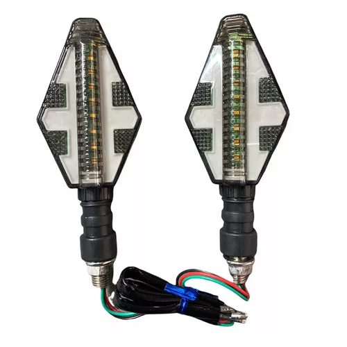 [ENDIR-3213-1030B] Direccionales Motocicleta Led Bicolor Amarillo/blanco -1030b CUARTO DIRECCIONAL